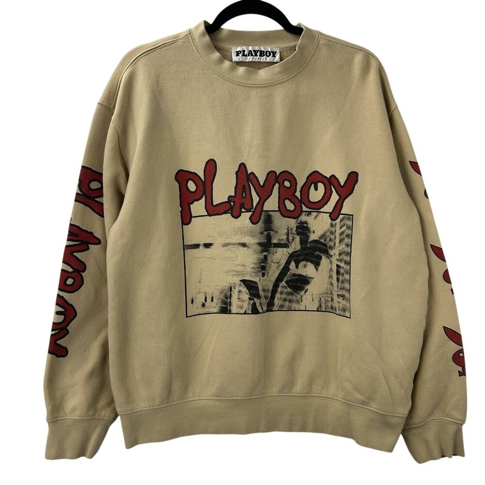 VTG Playboy by Pacsun Men M Sweatshirt Crewneck Graphic Logo Long Sleeve Bunny